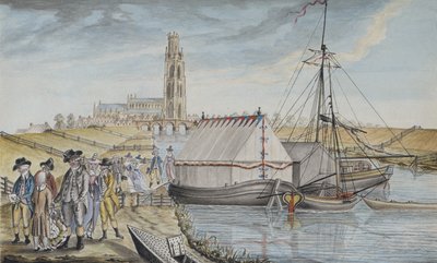 Weighing the Fish after a Haul, 1791 from Sir Joseph Banks Fishery Book of the River Wytham in Lincolnshire, published in 1784-96 by Sarah Sophia Banks